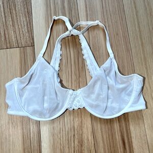 Aerie Happy White Unlined Mesh Racerback Bra in 36D